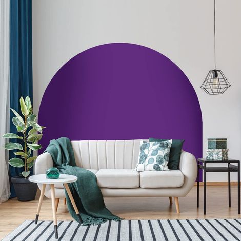 Autocollant Lit Tête de Lit Arche Stickers Muraux Papier Peint Demi Cercle pour Décoration Salon et Chambre L180 x H150 cm Violet (1/5)
