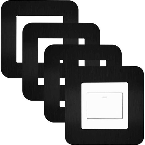 Couvercle De Bouton D'Interrupteur - 5 Pièces - Silicone Mat Noir - 8,6 cm x 8,6 cm - Pour Interrupteurs Standard - Intérieur Maison (1/5)