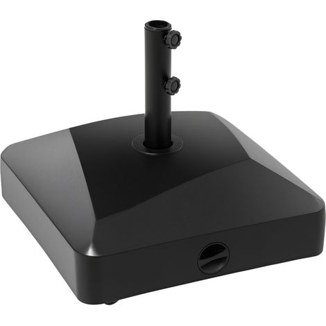 Pied de parasol carré PE lestable eau sable, solution pratique (1/5)