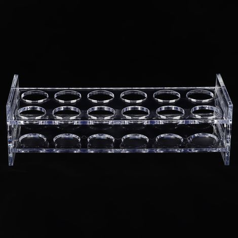 Étagère à vin 2 rangées 12 bouteilles, support à verres, présentoir en bois, organiseur de cave, 6 trous par rangée (1/5)