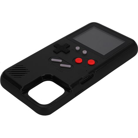 Étui de téléphone pour iPhone 11 Pro, style console de jeux rétro, noir, avec écran couleur. (1/5)