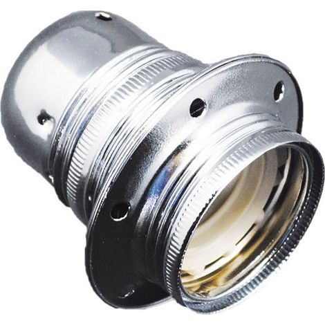 Portalampada E27 in metallo, 100 W 250 V, argento, ø60 x 40 mm (confezionato in termoretraibile)