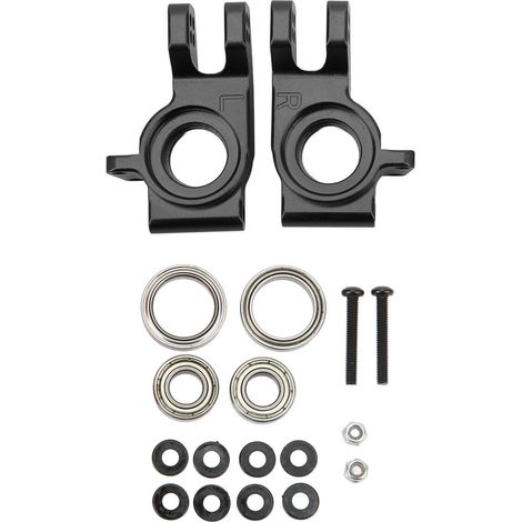 2Pcs Support de Moyeu Arrière Pièces de Rechange Aluminium Alliage pour ARRMA 1/7 1/8 Noir (1/5)