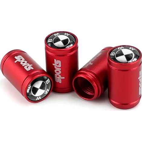 (B-RED) 4 pièces Compatible avec les modèles M M3 M5 M6 X1 X2 X3 X4 X5 X6 X7 F15 F16 F30 F31 F48 G30 E39 - Bouchons de valve de pneu en métal mat (1/5)