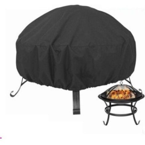 Housse de protection pour brasero rond, cordon de serrage pour imperméable, coupe-vent, résistant aux UV, tissu Oxford 80 x 65 cm pour four, table à manger et chaises et jardin