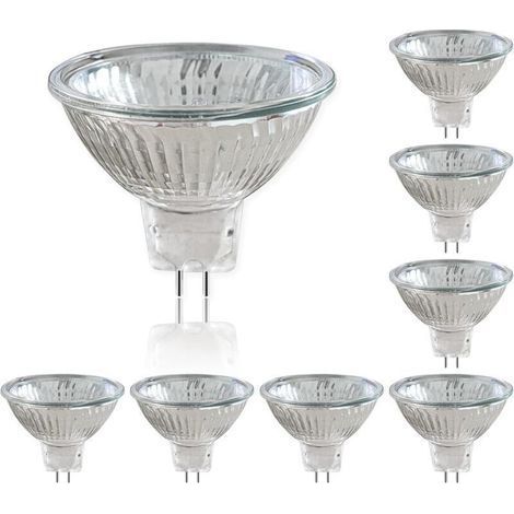 Ampoule LED GU5.3 50W Pack de 8 12V Ampoules Halogènes Réflecteur, Dimmable Projecteur, Ampoule Spot Halogène MR16, 660LM, Blanc Chaud 2700K, 36 °Faisceaux (1/4)