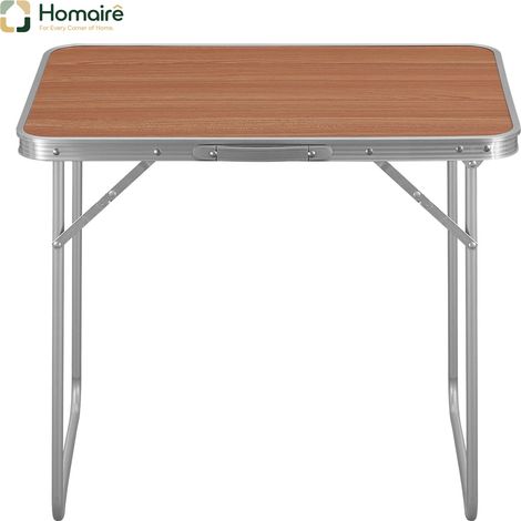 Rechteckiger Gartentisch, Dekor aus Eisen und beigem Holz 70 x 50 x 60 cm HOMAIRE (1/5)