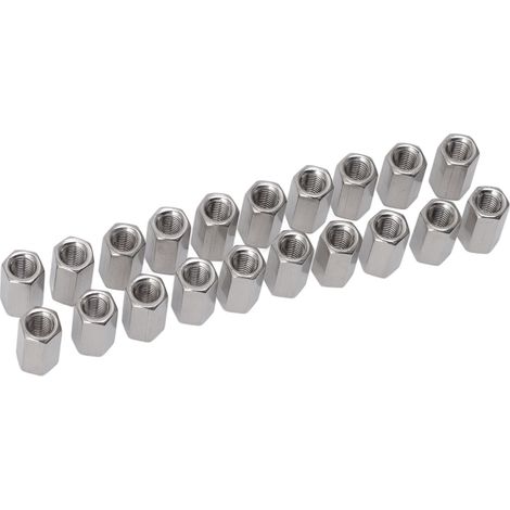 Kit de 20 écrous de raccordement hexagonaux M5 argentés en acier inoxydable pour la décoration intérieure (1/5)