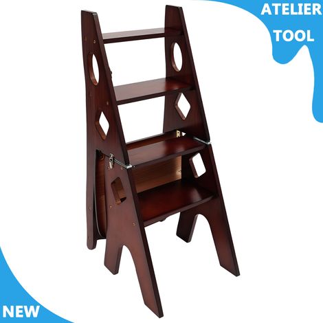 ATELIER Chaise de bibliothèque pliable multifonctionnelle Tabouret à 4 niveaux Tabouret pliable (1/5)