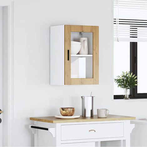 vidaXL Armario pared para cocina puerta cristal Porto roble artesanal (1/5)