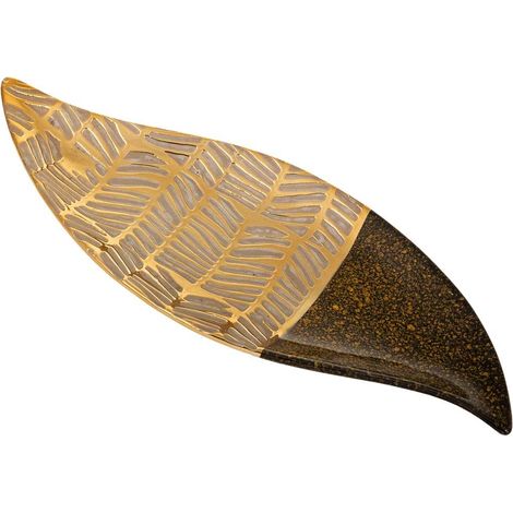 Centro de mesa de cerámica dorado 43x17x3 cm (1/5)