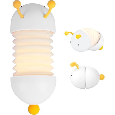 Chenille mignonnedirigéVeilleuse, veilleuse portable pour chambre de bébé, aimantée (1/5)
