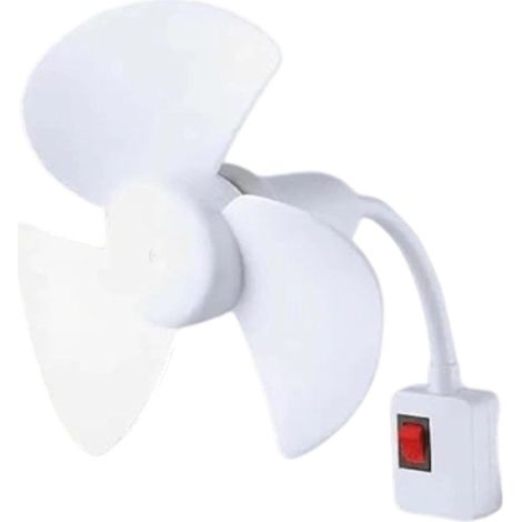 (blanc, 14 cm)Ventilateur de table avec adaptateur de prise – Ventilateur avec fiche col de cygne flexible, économie d'énergie, à visser en E27 (1/5)