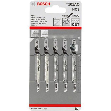 BOSCH T101AO (pkt of 5) Clean for wood 83mm