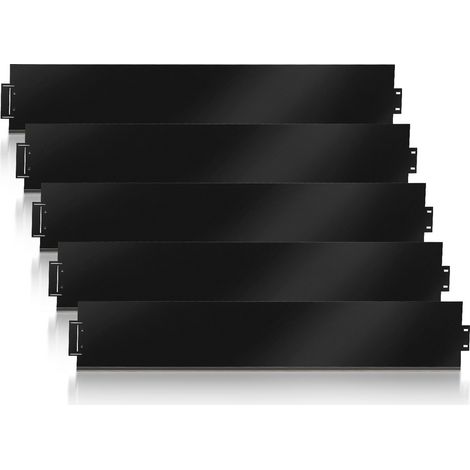 EINFEBEN Bordure de jardin Bordure de pelouse Bordure de gazon Galvanisé Métal Bordure de chemin Bordure de parterre Noir 100x18cm 15m (1/5)