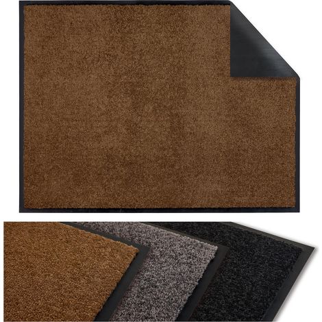 Tapis d'entrée Anti-poussière, Paillasson de Porte - Antidérapant, Absorbant et Lavable 60x80 cm Marron (1/5)
