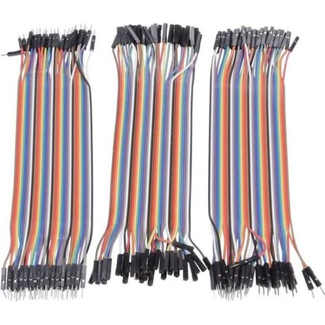 120pcs 20cm Jumper Câbles DuPont , 40pcs Mâle-Femelle , Mâle-Mâle , 40pcs Femelle-Femelle pour Arduino (1/4)