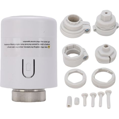 Tête thermostatique intelligente Ortviai Zigbee 3.0 pour radiateur, compatible Tuya, réglage précis 5-35°C, détection fenêtre ouverte (1/5)