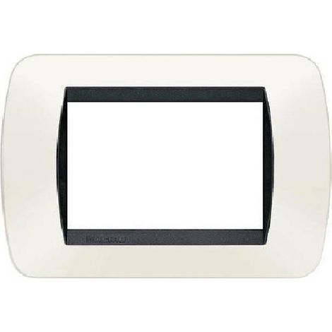 Bticino Living International plaque 3 modules blanc L4803PB
