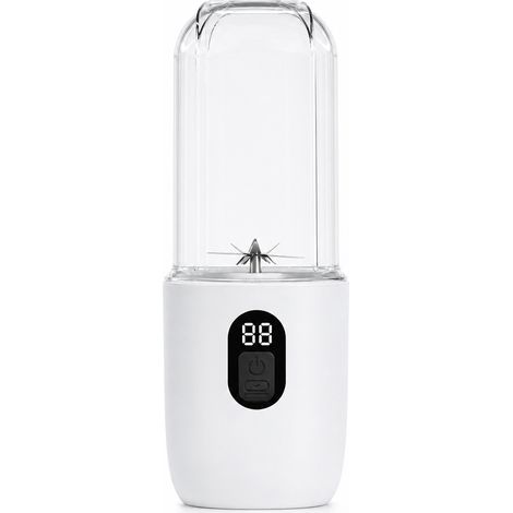 Blender Portable Rechargeable Blanc, Gobelet Mixeur avec 16 Lames, Écran Numérique, Charge USB-C et Verrouillage de Sécurité (1/5)
