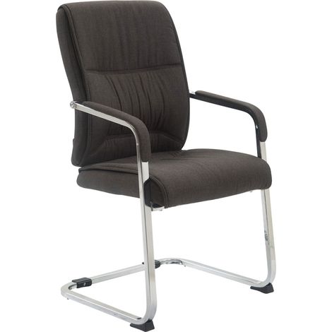 Silla de visita XXL sin ruedas cómoda y de diseño en tejido gris oscuro BUR10695 (1/5)