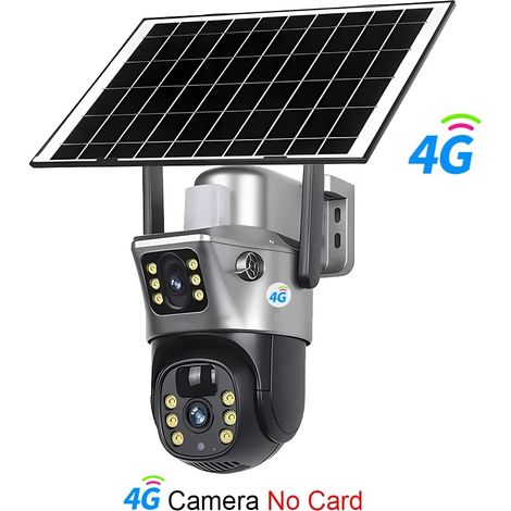 V380 Pro Telecamera solare 4G, Doppia Lente, 8MP 4K, PIR, Visione notturna, Batteria a basso consumo, Esterna – senza scheda