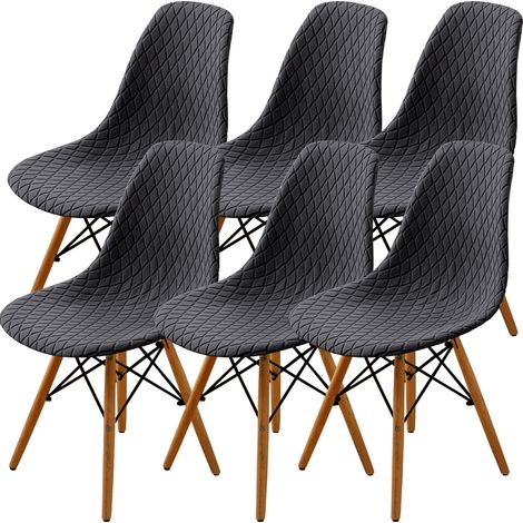 Housse de Chaise Décor 6 pièces Housse de Chaise Stretch-Housse Couverture de Chaise de matériau Spandex avec Bande élastique pour (1/3)