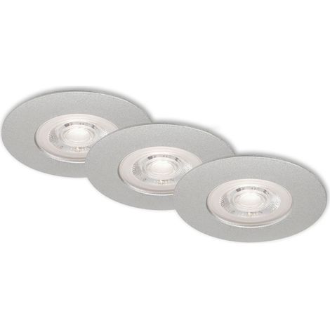 LED Einbauleuchten 3er Set Deckenlampen je 5 W 3000K IP44 Ø9cm chrom Briloner