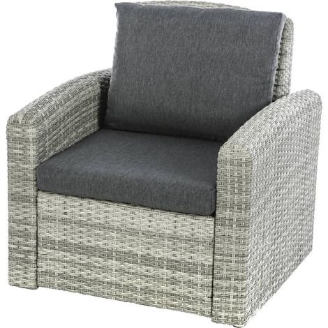 Hesperide – Fauteuil de jardin en aluminium traité époxy – Résine tressée havane – Confort optimal avec coussins déhoussables – Dimensions 74x66x78cm