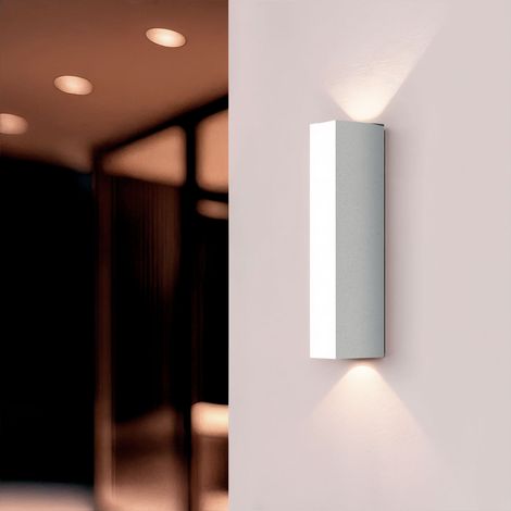 Applique da Parete per Esterno LED Alluminio Doppia Luce Hisar S Bianco (1/5)