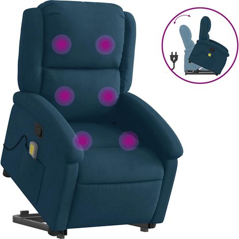 Maison Exclusive - Massagesessel mit Aufstehhilfe Blau Samt
