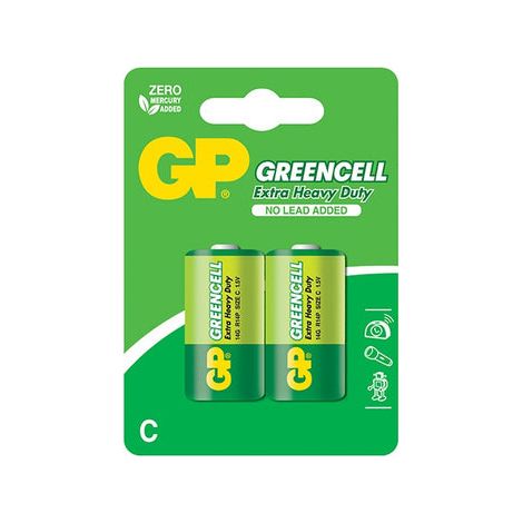 Batteria Greencell 1.5V R14 C, 2 pezzi - GP14G-U2