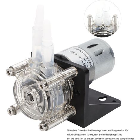 Pompe péristaltique 24V débit 500mL/min tête PC transparente résistante à la corrosion haute performance grand débit (1/5)