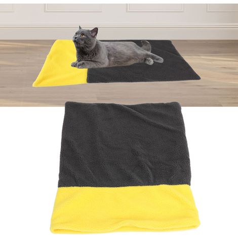 Selbsterwärmender Schlafsack/Heizmatte für Katzen, ideal für den Winter und kleine Hunde (gelb). (1/5)