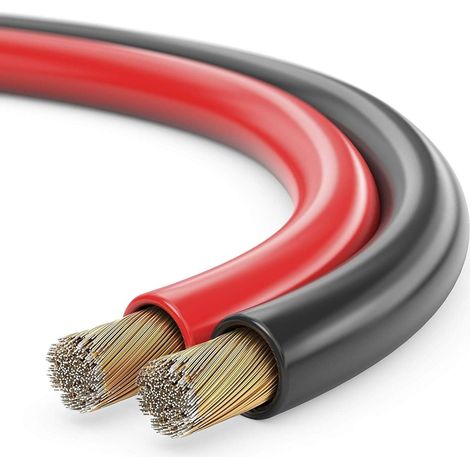 Câble Haut-Parleur - 10 Mètres - CCA 2x2.50mm² - Flexible - Stéréo Hi-Fi - Rouge Noir (1/5)