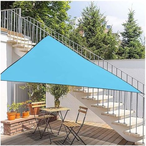 Triangle Sun Shade Sail, Sky Blue Awning, UV Blocking Canopy, Suitable for Patio, Garden, Yard, Deck, Gazebo, Backyard, Lawn, Outdoor Activities (3x3x3m, Blue) (1/4)