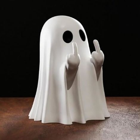 Figurine - Artisanat - Fantôme doigt d'honneur - Résine - Décoration Halloween - Intérieur (1/4)
