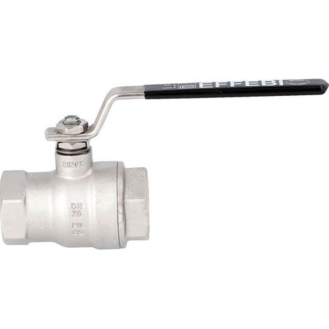 Effebi Edelstahlkugelhahn, DN 32 1 1/4" IG/IG, 95mm, 40 bar, rostfreier Stahl (1/2)