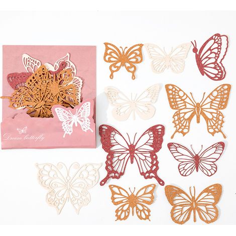 10 pièces de découpes en papier pour scrapbooking, autocollants, matrices de découpe pour papier décoratif, dentelle, papillon, feuille, papier cartonné blanc, scrapbooking et cartes à faire soi-même
