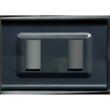 TrAdE Shop Traesio - Placchette Placche In Abs Serie Magic Elite Bticino Compatibili Color Copriprese - Grigio -2 fori -