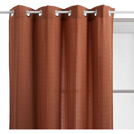 Voilage "Noa" motif rayures plissées tamisant 140 x 240 cm Atmosphera