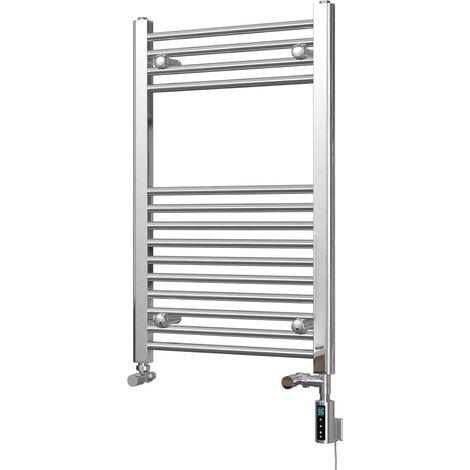 Zennor - Chrome Dual Fuel Towel Rail H800mm x W500mm Thermostatic WIFI - Straight (1/3)