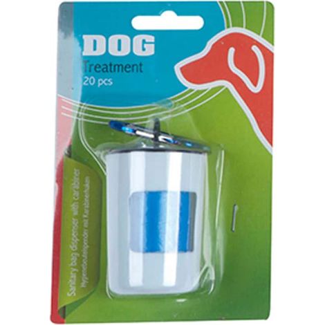 Dispensador de bolsas de excrementos de perro - 20 bolsas - Azul