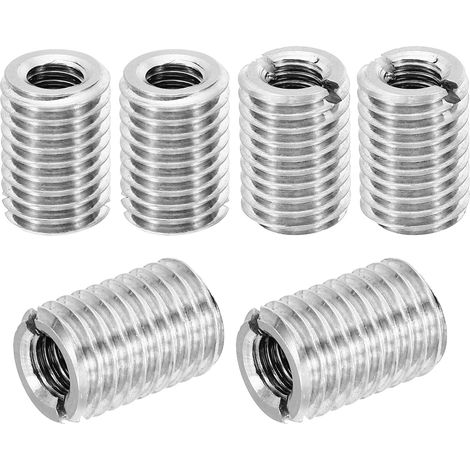 Insert Fileté Métal Manchon Réducteur d'Écrou, M14x M8x20mm 6 Pcs (1/5)