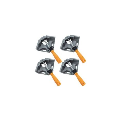 Set di 4 morsetti angolari a 90°, morsa angolare in lega di alluminio, morsetto angolare per saldatura con ganascia girevole regolabile, per utensili da falegnameria, saldatura per carpentieri, grigio