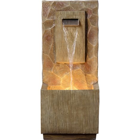 Teamson Home fontaine cascade extérieure 81 cm LED style spa marron