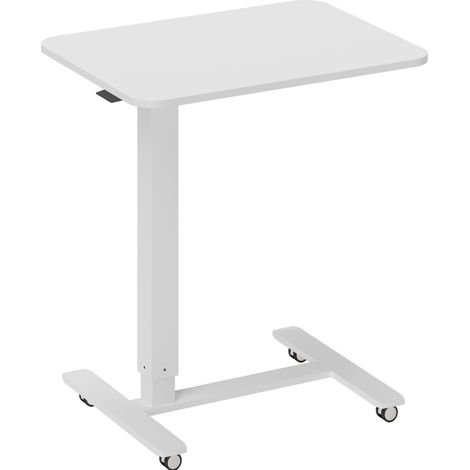 C-förmiger höhenverstellbarer Schreibtisch mit Rollen weiß 65 x 48 x 70-110 cm MODENUIT (1/4)