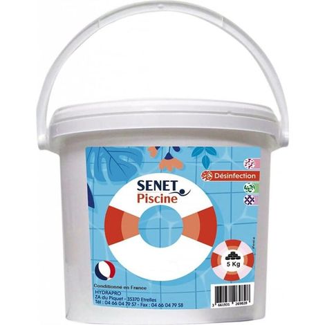 Activateur de Brome, régénération du brome et désinfection choc - Seau de 5Kg - SENET Piscine