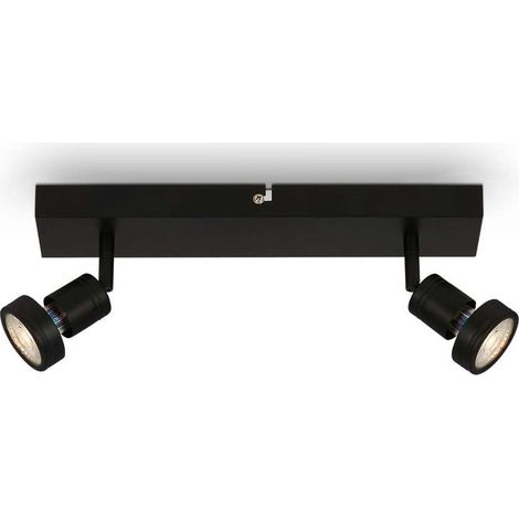 LED Deckenleuchte Deckenlampe Spots schwenkbar 5W 2xGU10 schwarz Briloner