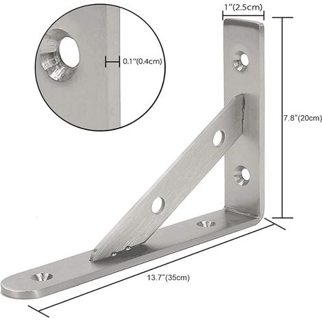 Shelf Brackets Shelf Bracket 350 x 200 m Shelf Bracket 90 Degree Angle Wall Mount - Metal Shelf Splint Brace (1/4)